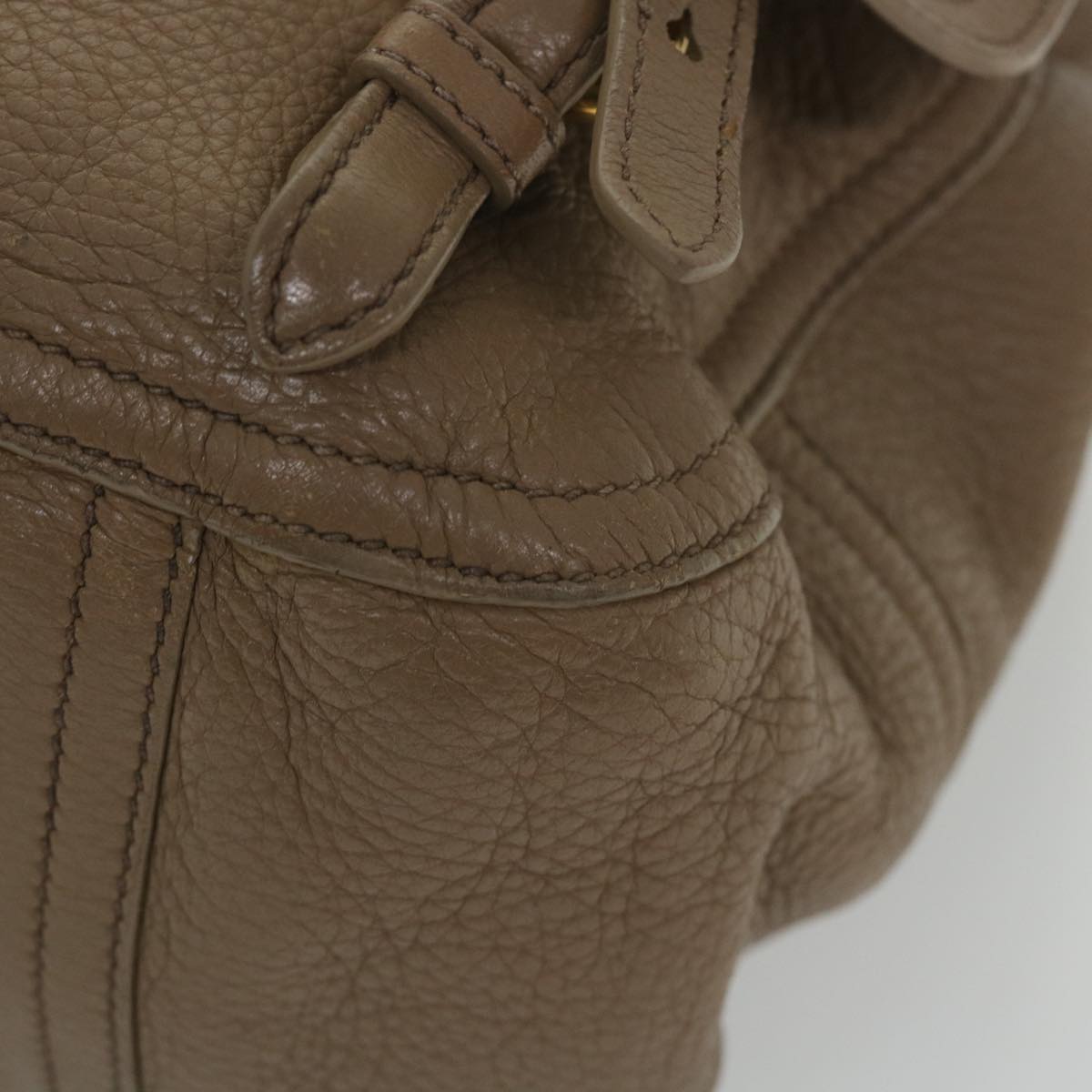 Miu Miu Hand Bag Leather 2way Beige Auth bs9864