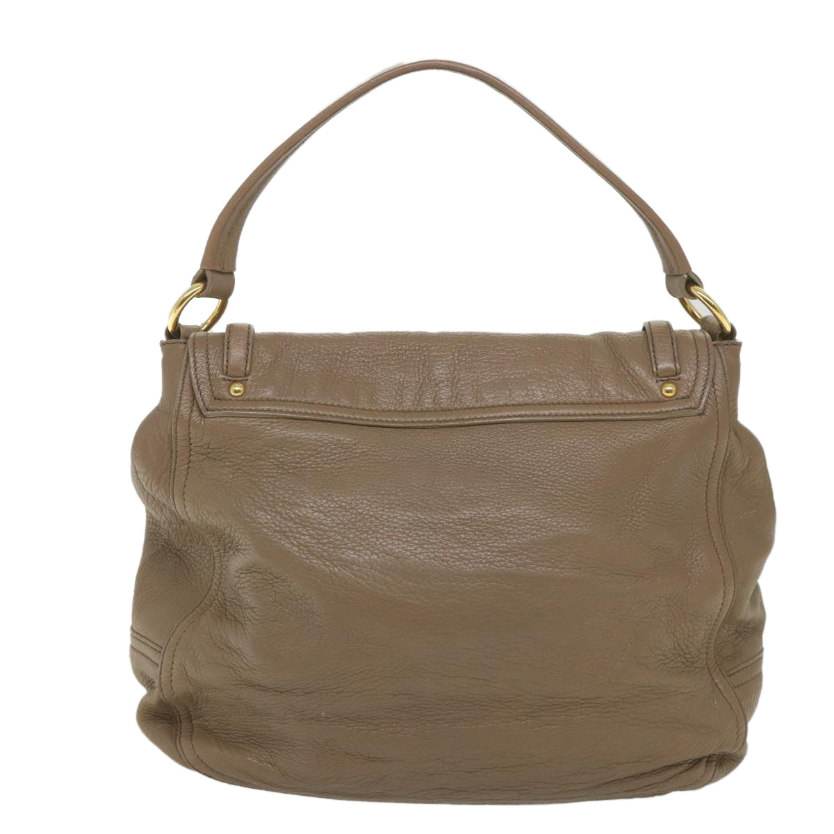 Miu Miu Hand Bag Leather 2way Beige Auth bs9864 - 0