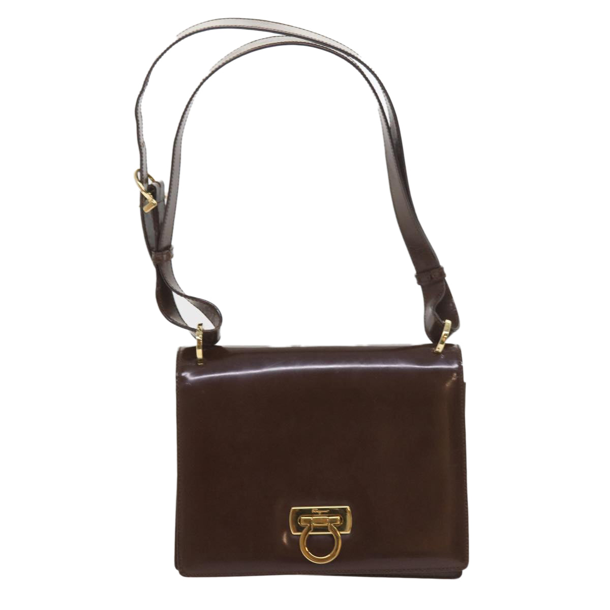 Salvatore Ferragamo Wallet Shoulder Bag Leather 4Set Pink Brown Auth bs9868 - 0