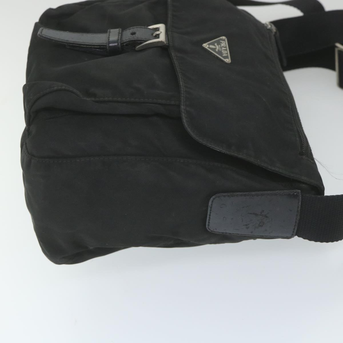 PRADA Shoulder Bag Nylon Black Auth bs9869