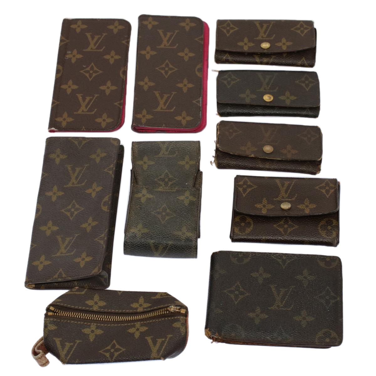 LOUIS VUITTON Monogram Key Case Cigarette Case 10set LV Auth bs9877