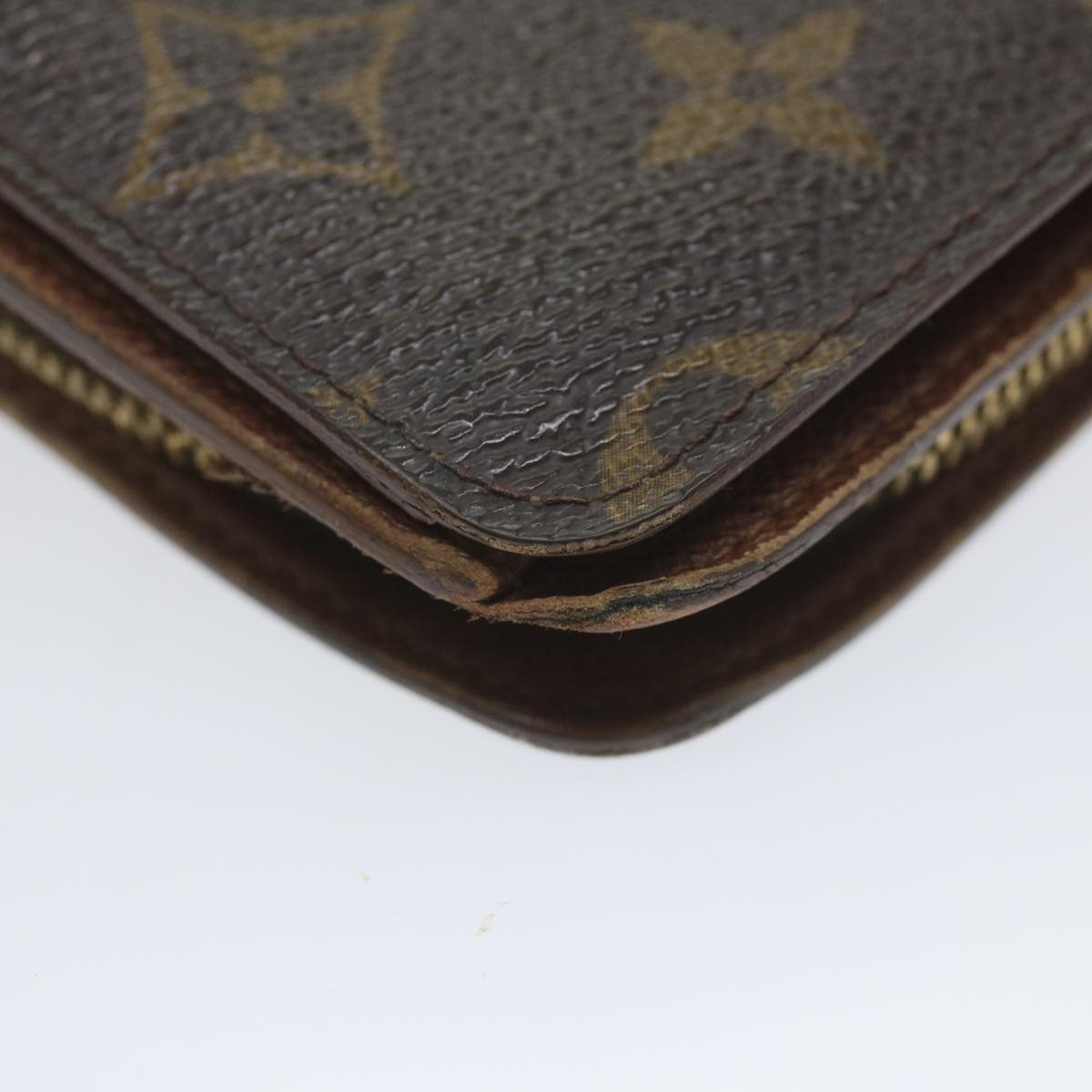 LOUIS VUITTON Monogram Porto Papie Zip Wallet M61207 LV Auth bs9880