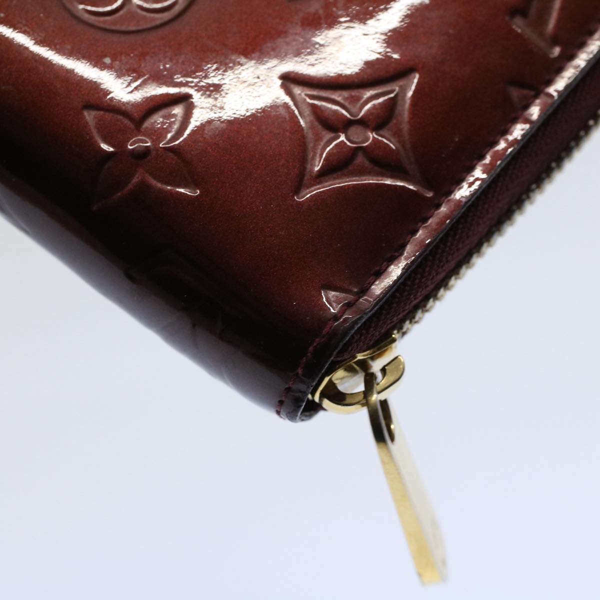 LOUIS VUITTON Monogram Vernis Zippy Wallet Wallet Amarante M93522 LV Auth bs9882