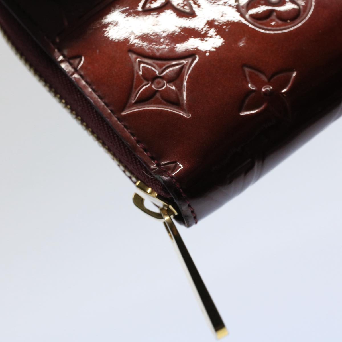 LOUIS VUITTON Monogram Vernis Zippy Wallet Wallet Amarante M93522 LV Auth bs9882