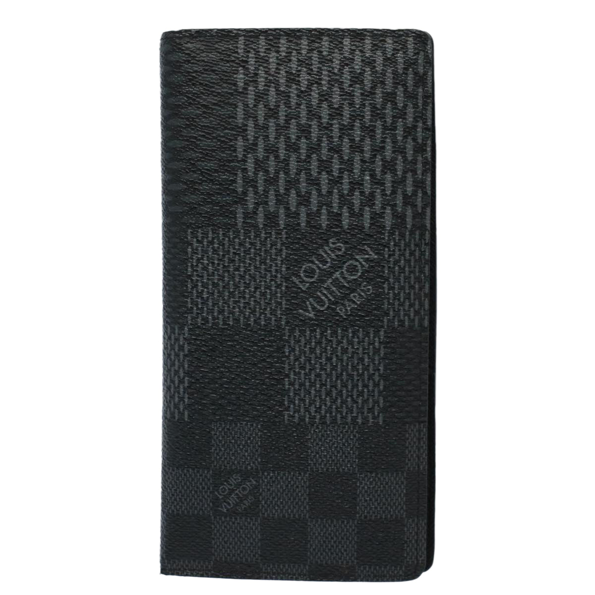 LOUIS VUITTON Damier Graphite PortefeuilleNM Brazza Wallet N60435 LV Auth bs9885