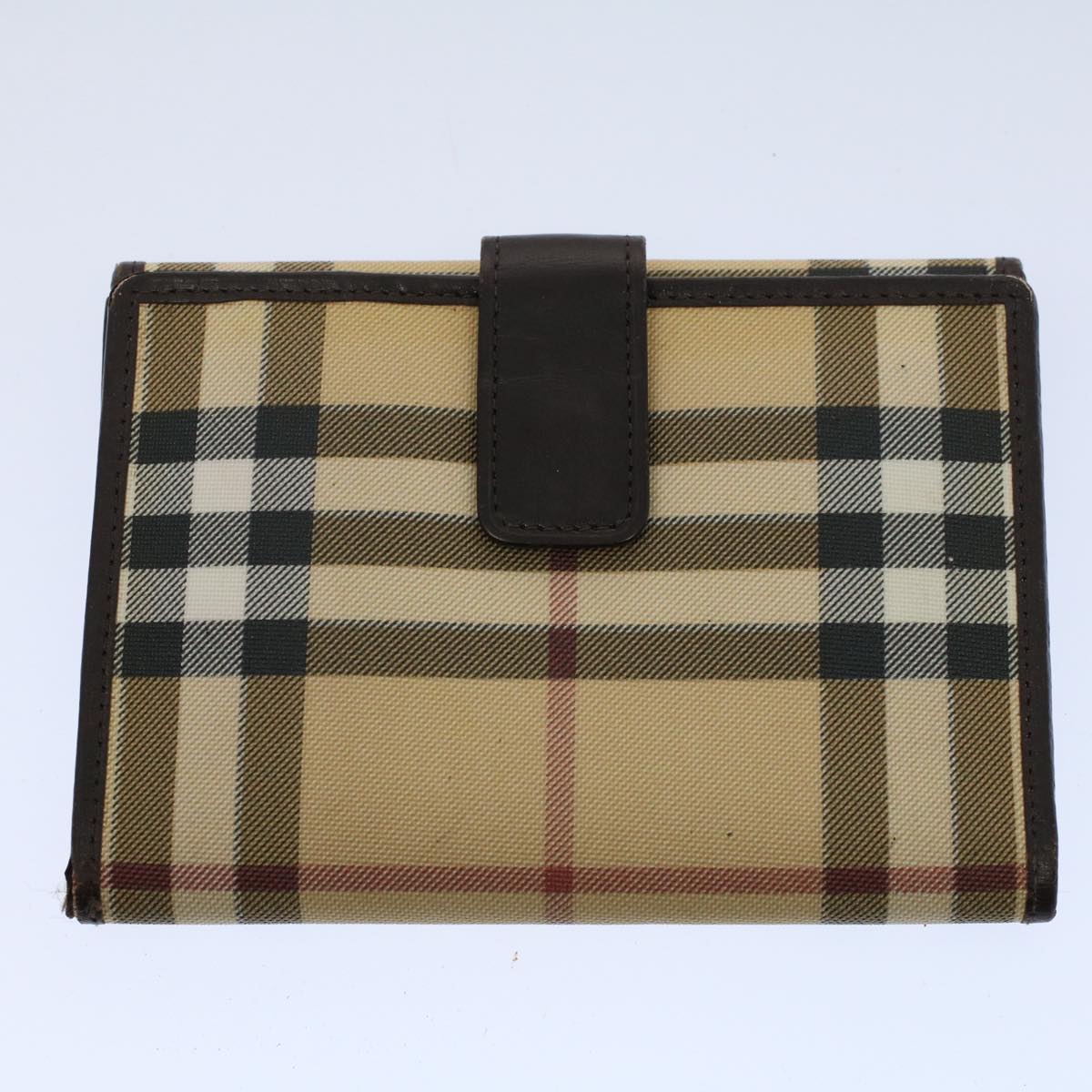 BURBERRY Nova Check Blue Label Wallet Nylon 4Set Beige Black Auth bs9887