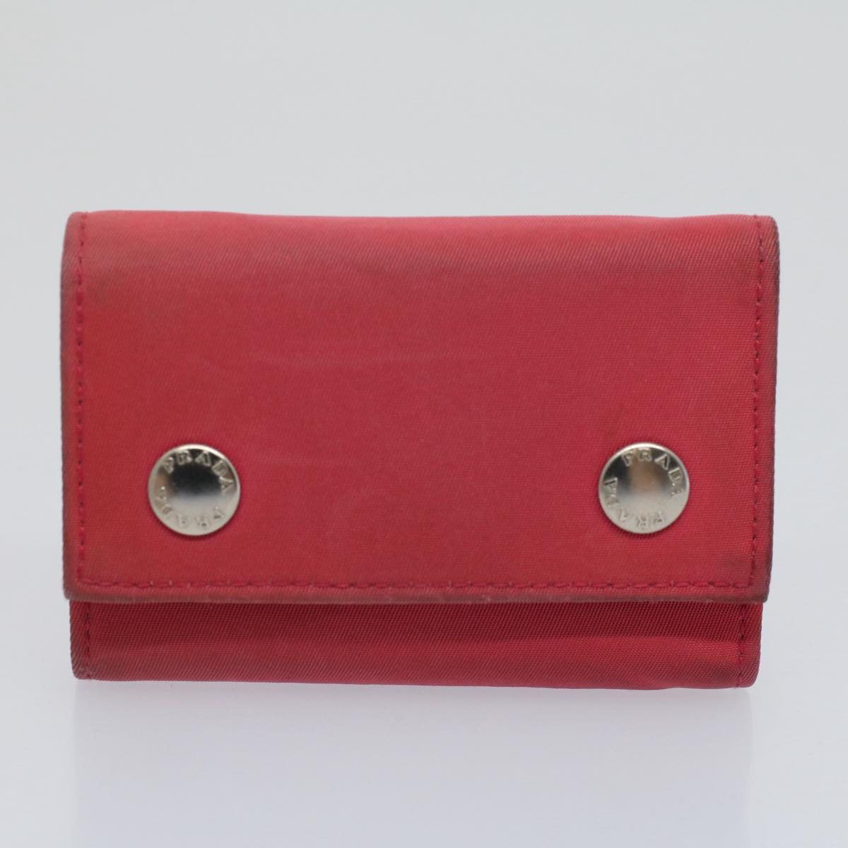 PRADA Coin Purse Key Case Leather 4Set Beige Black Red Auth bs9893