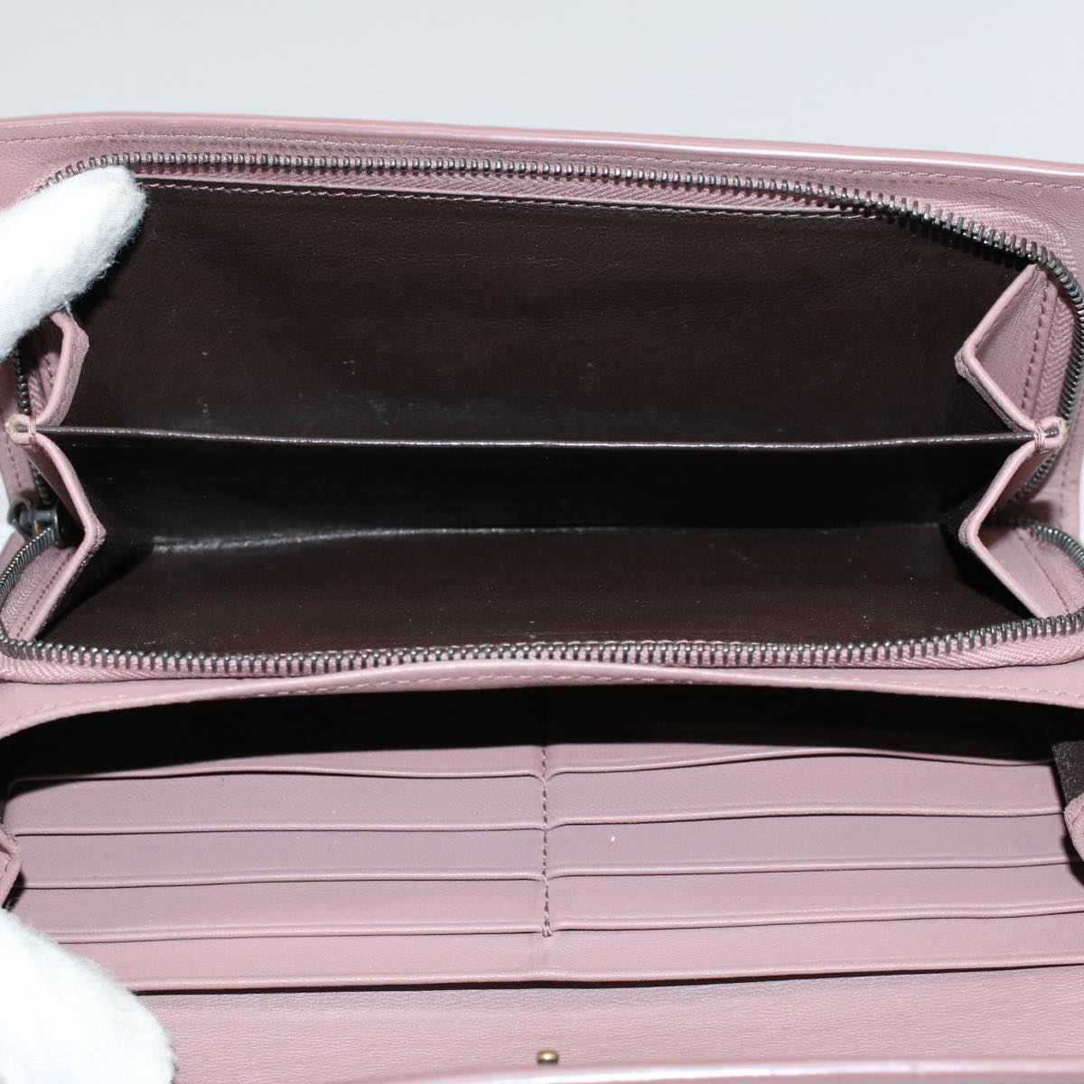 BOTTEGAVENETA INTRECCIATO Pouch Wallet Leather 4Set Brown Black pink Auth bs9896