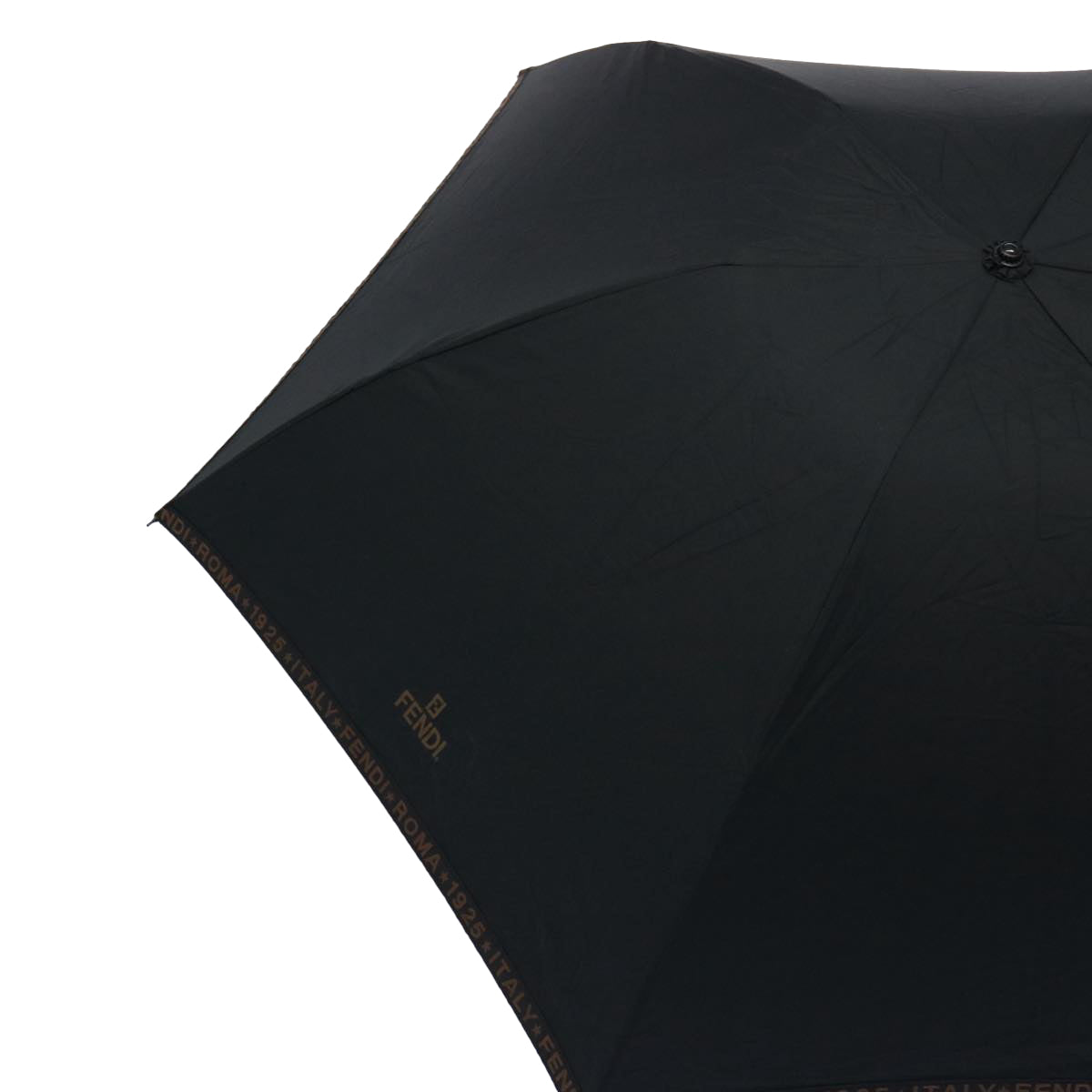 FENDI Folding Umbrella Nylon Black Auth bs9904