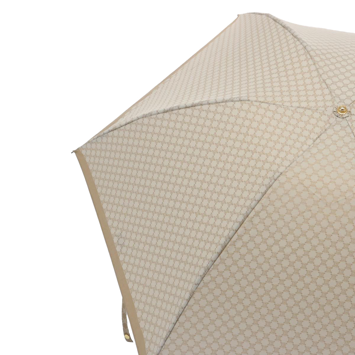 CELINE Macadam Canvas folding Umbrella Nylon Beige Auth bs9906 - 0