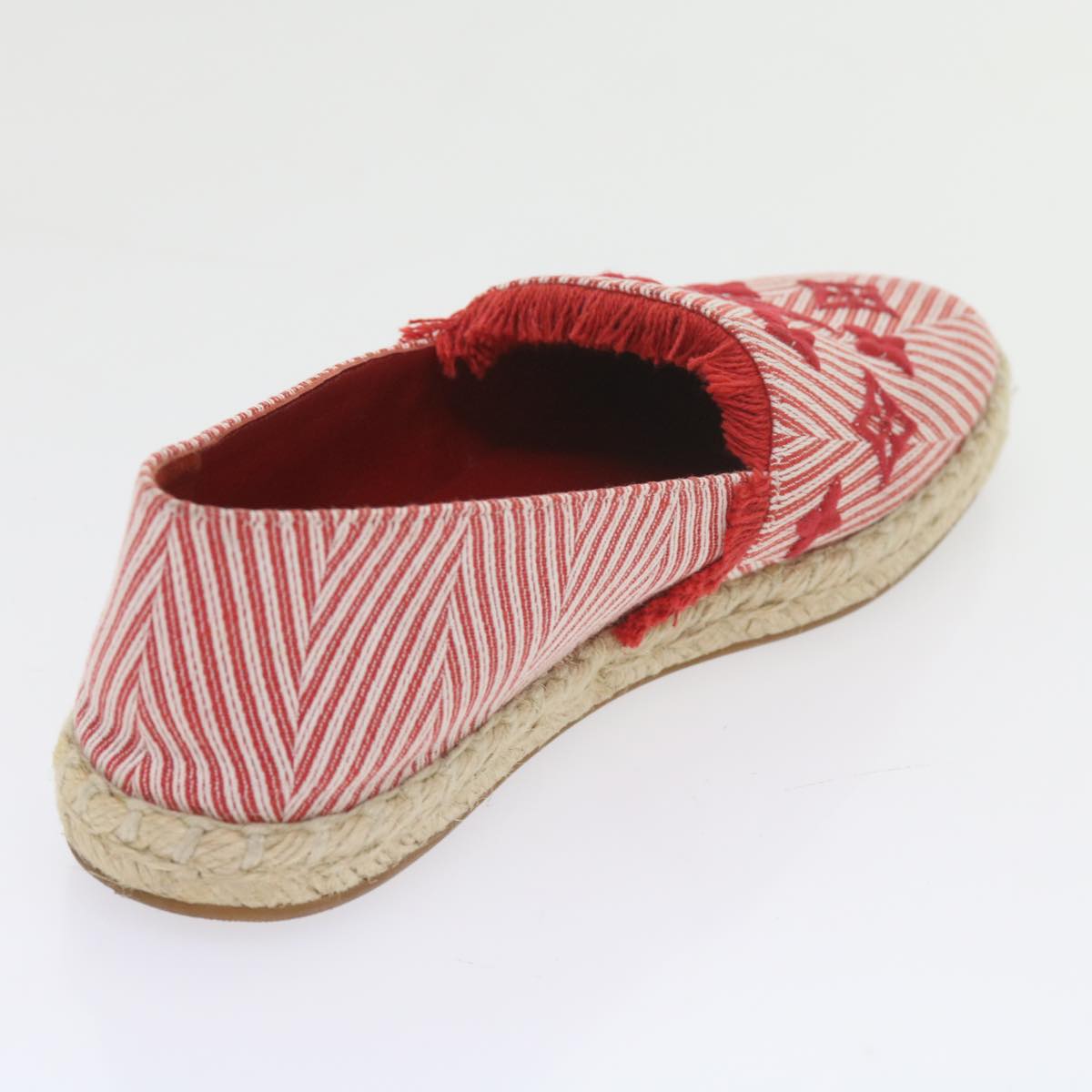 LOUIS VUITTON Monogram Espadrille Shoes Canvas 37.5 Red LV Auth bs9907