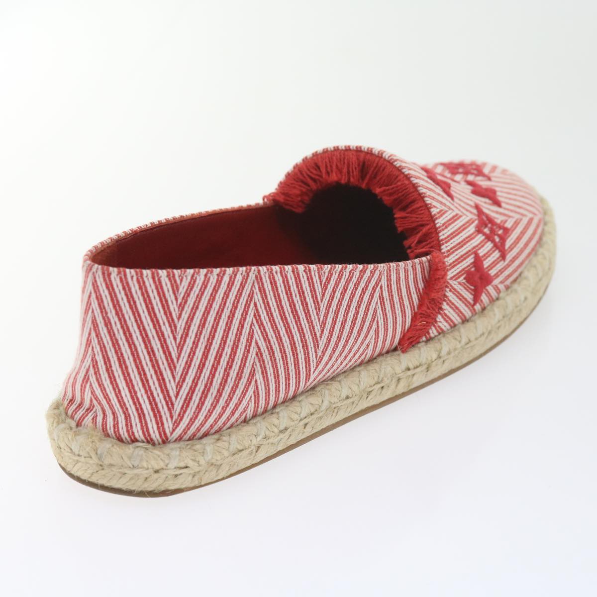 LOUIS VUITTON Monogram Espadrille Shoes Canvas 37.5 Red LV Auth bs9907