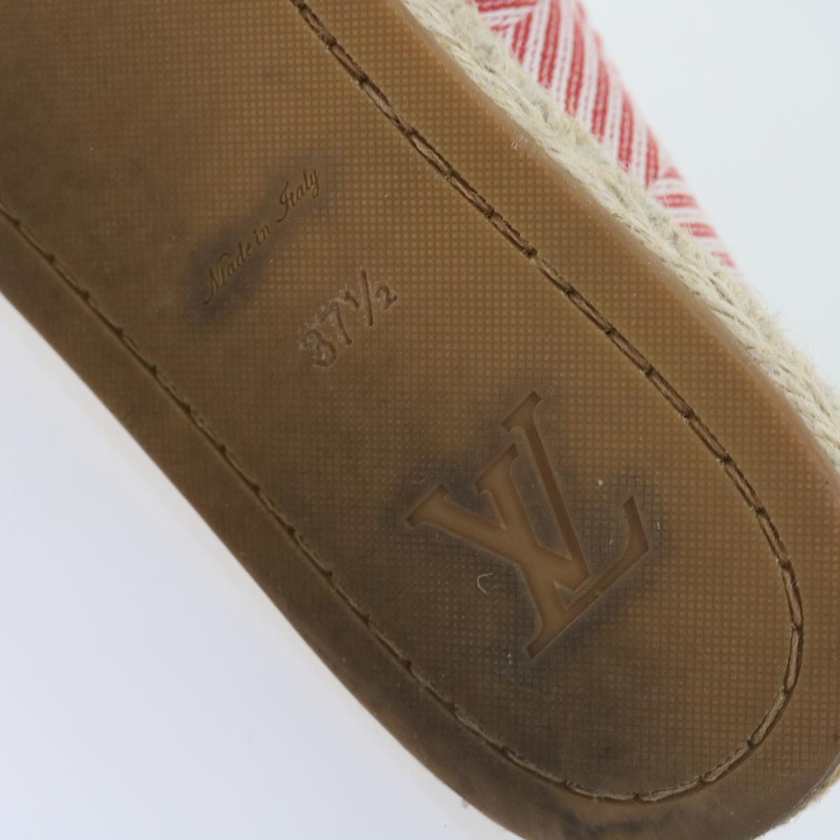 LOUIS VUITTON Monogram Espadrille Shoes Canvas 37.5 Red LV Auth bs9907