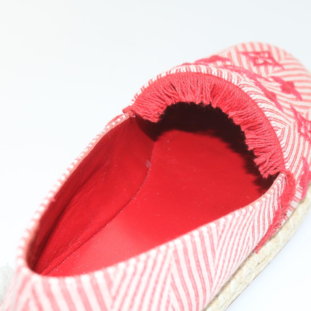 LOUIS VUITTON Monogram Espadrille Shoes Canvas 37.5 Red LV Auth bs9907