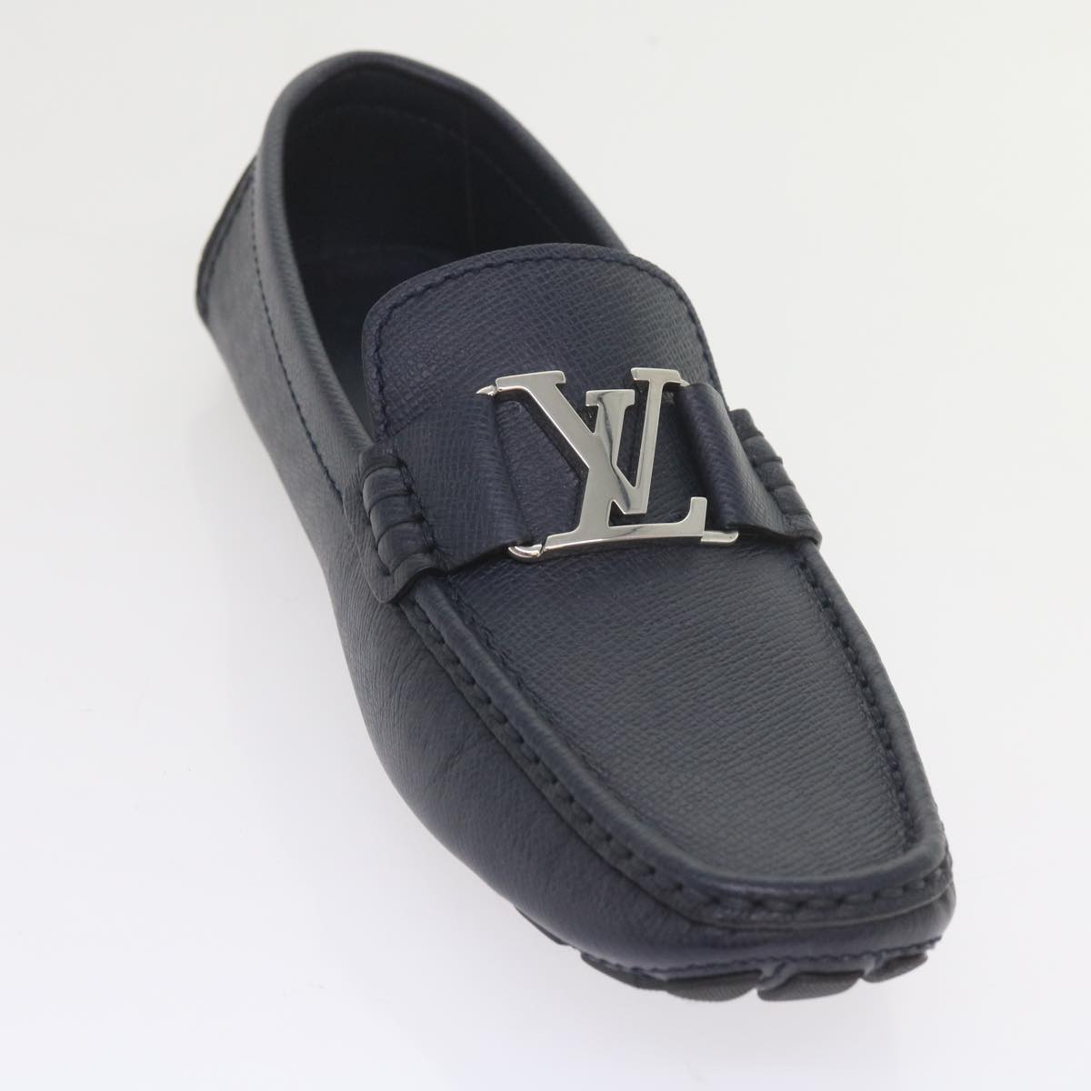 LOUIS VUITTON Monte Carlo line Driving Shoes Leather M8 Navy Auth bs9908