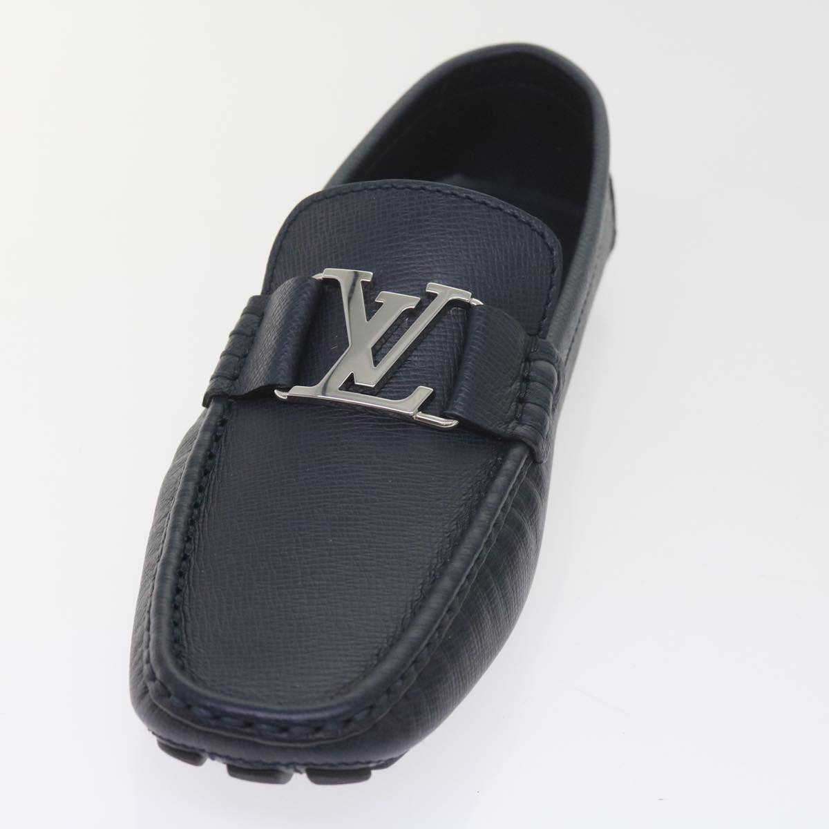 LOUIS VUITTON Monte Carlo line Driving Shoes Leather M8 Navy Auth bs9908 - 0