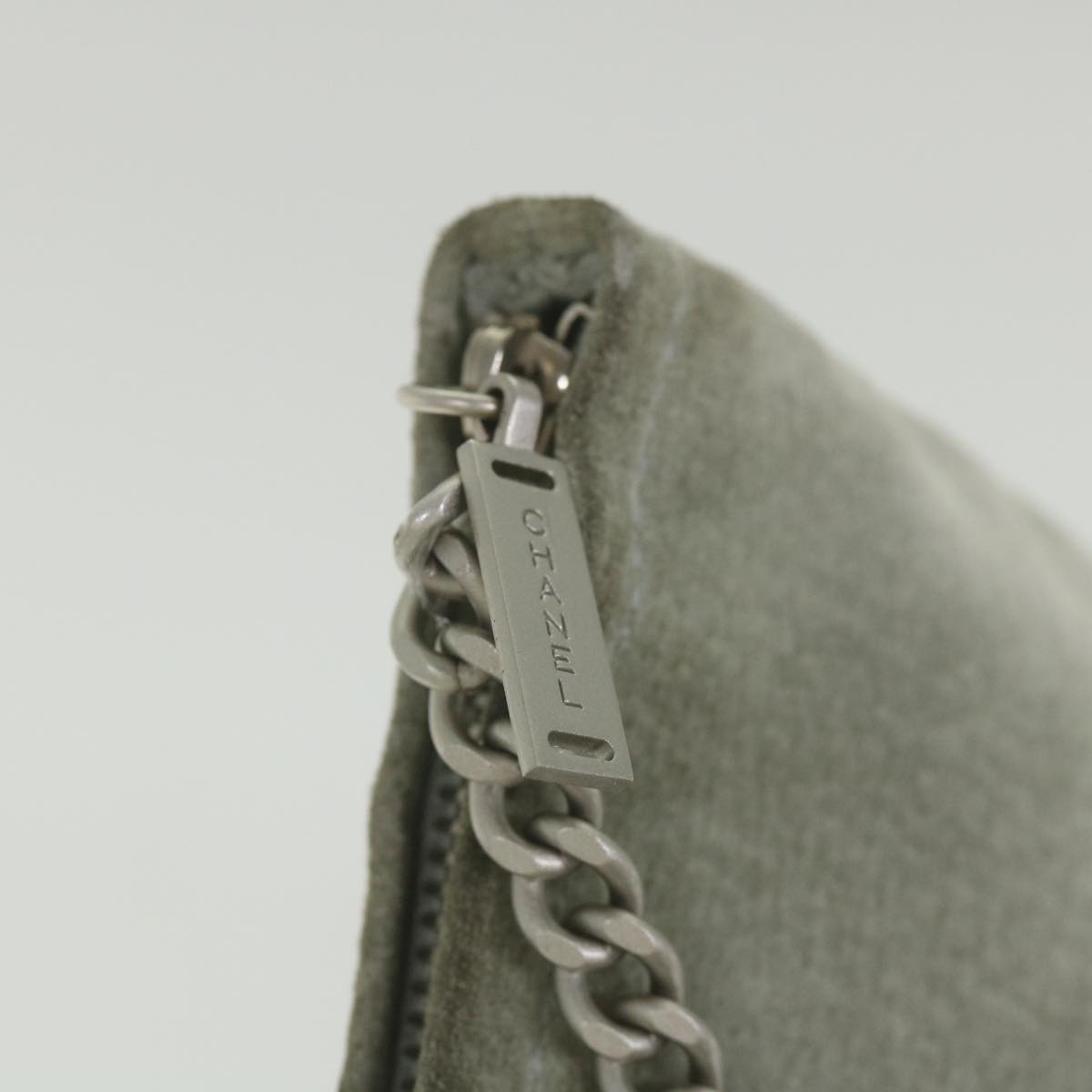 CHANEL Chain Shoulder Bag Suede Gray CC Auth bs9912