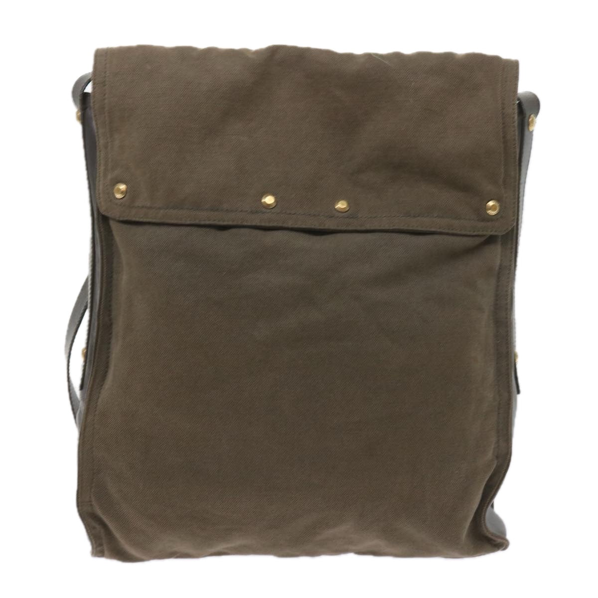SAINT LAURENT Shoulder Bag Canvas Khaki Auth bs9927 - 0