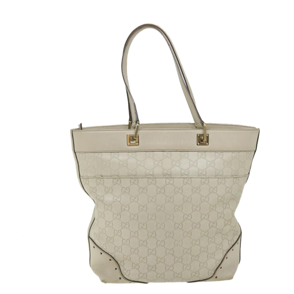 GUCCI GG Canvas Guccissima Shoulder Bag White 145984 Auth bs9931 - 0