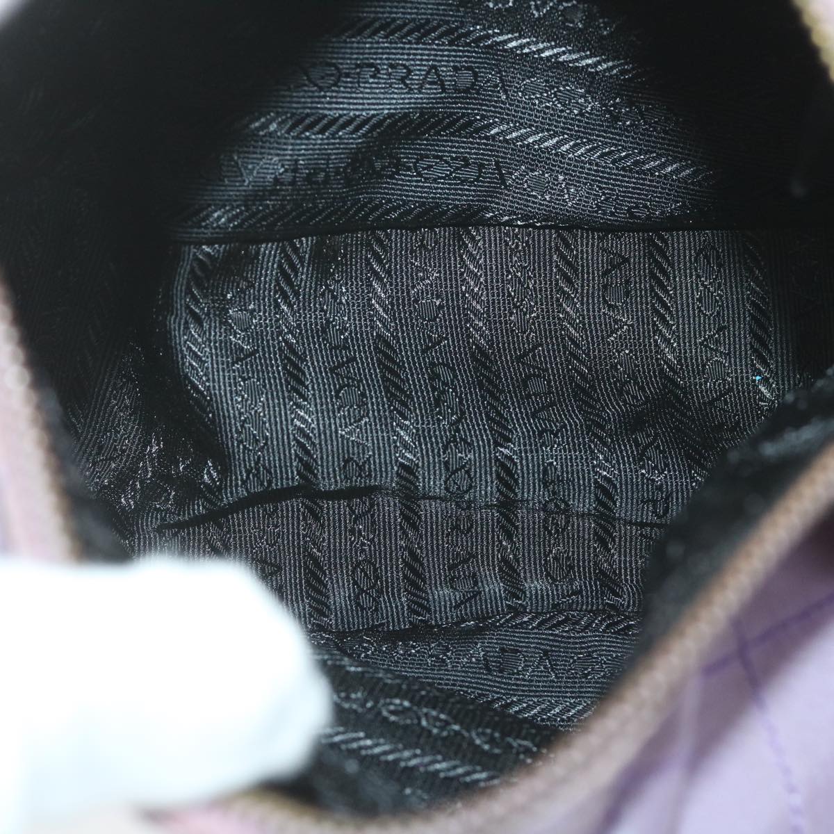 PRADA Chain Shoulder Bag Nylon Purple Auth bs9970