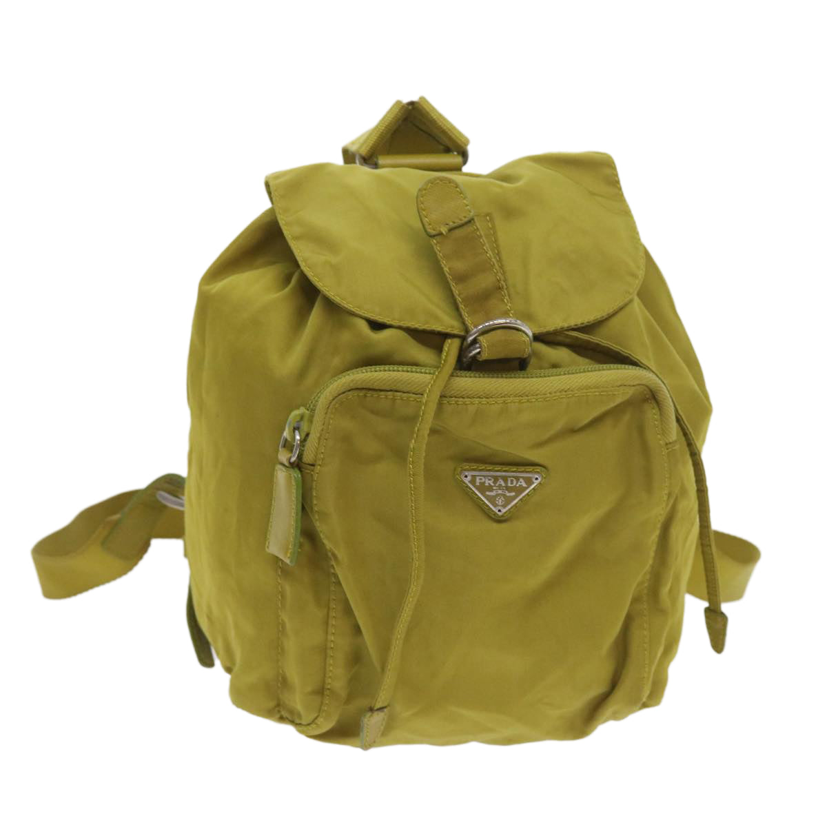 PRADA Backpack Nylon Yellow Auth bs9973