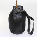 GUCCI Bamboo Shoulder Bag Nylon 2way Black Auth bs9976-4