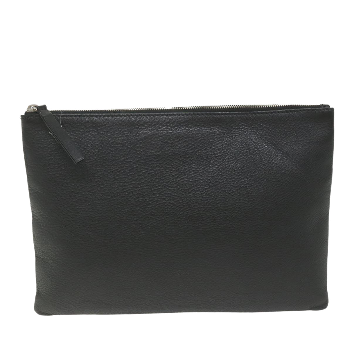 BALENCIAGA Clutch Bag Leather Black 485110 Auth bs9985 - 0
