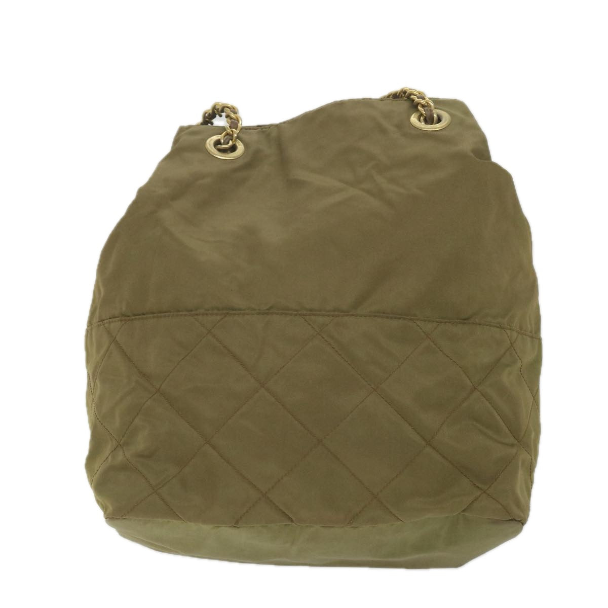 PRADA Chain Shoulder Bag Nylon Khaki Auth bs9995 - 0