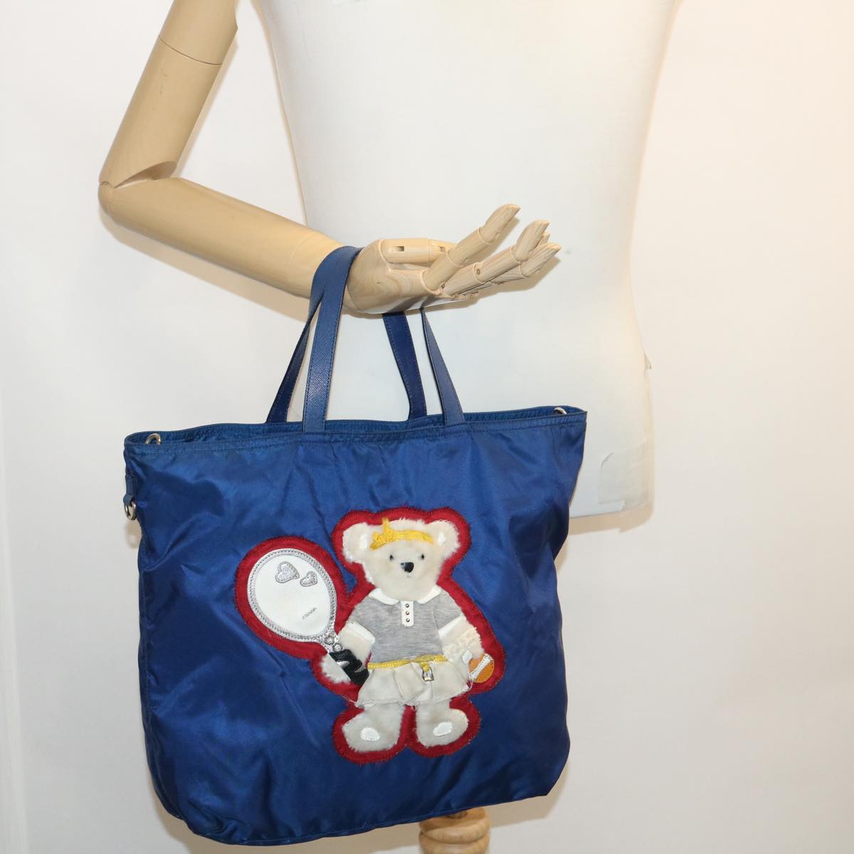 PRADA Tote Bag Shoulder Bag 2way nylon Blue Auth cl067