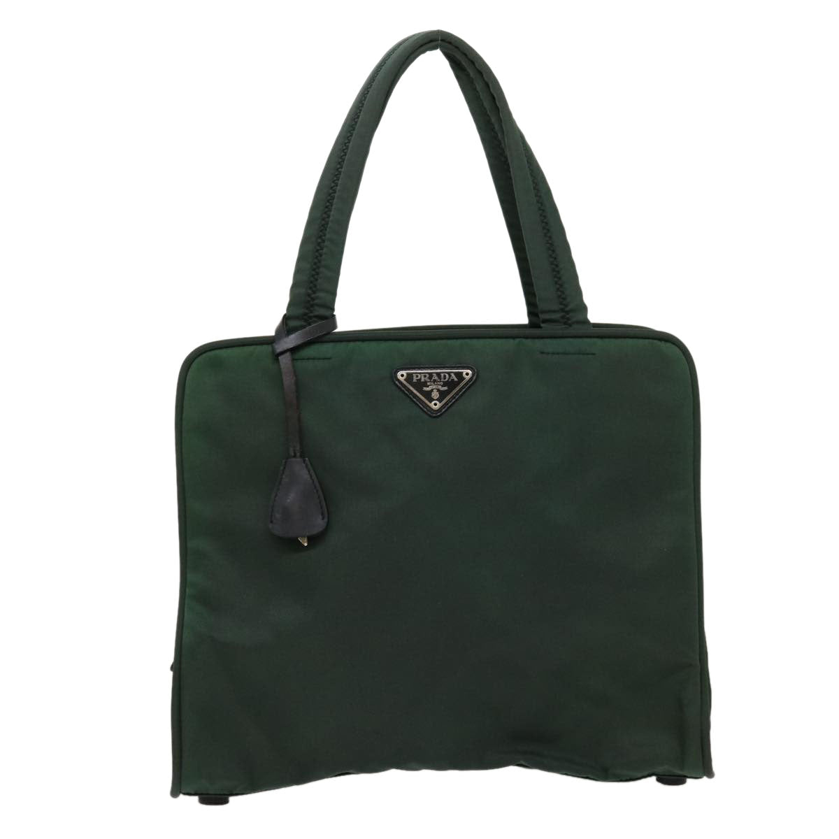 PRADA Hand Bag Nylon Green Auth cl111