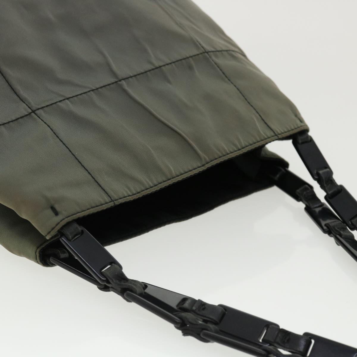 PRADA Shoulder Bag Nylon Gray Auth cl181