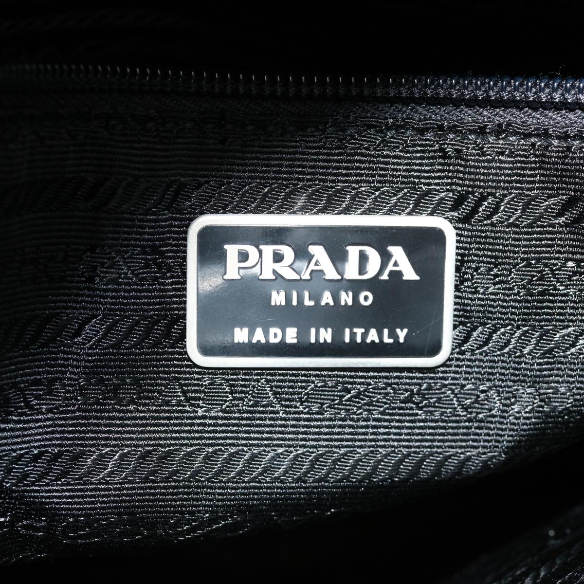 PRADA Tote Bag Patent Leather Gray Auth cl230