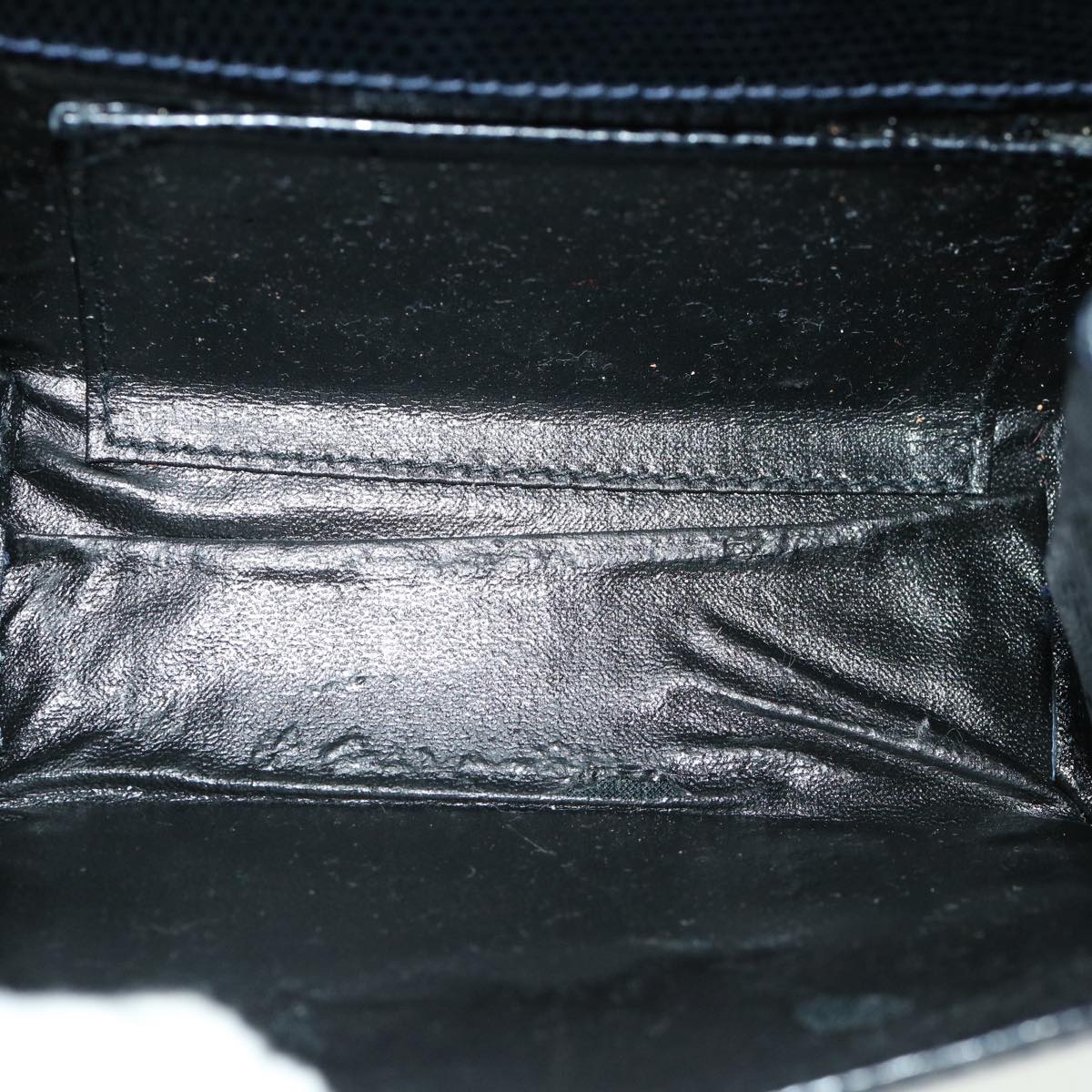 Salvatore Ferragamo Chain Shoulder Bag Leather Navy Auth cl272