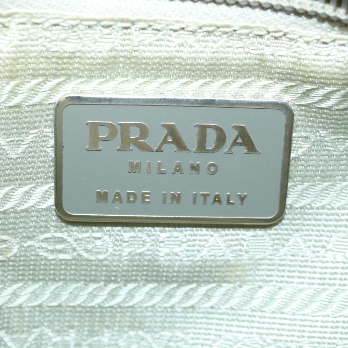 PRADA PRADA Sports Shoulder Bag Patent Leather Silver Auth cl293