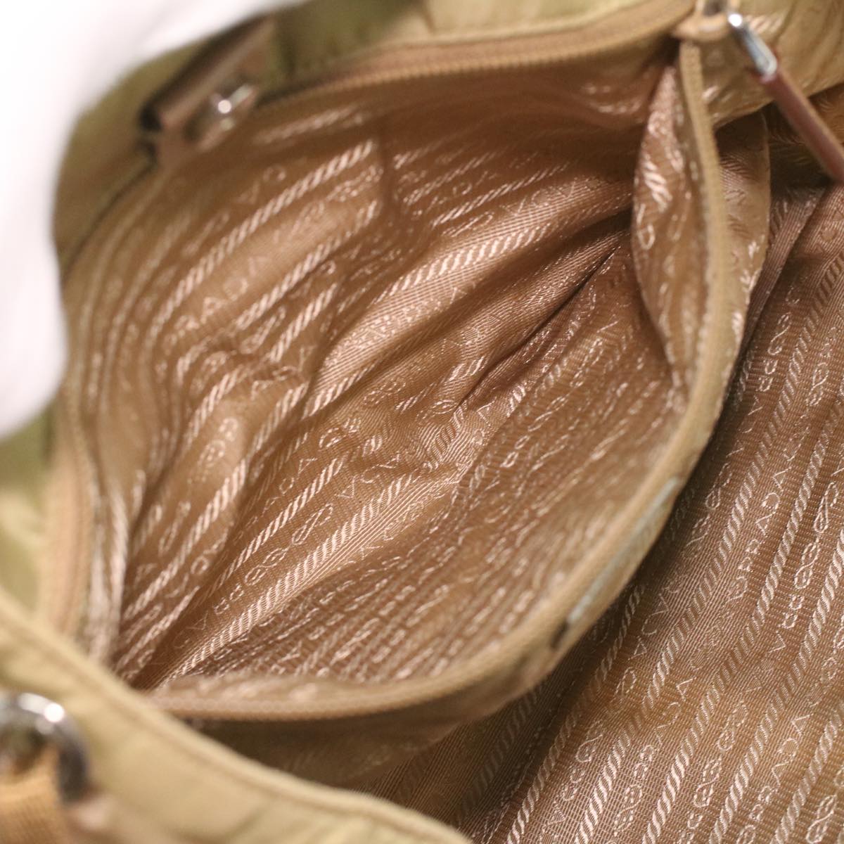 PRADA Shoulder Bag Nylon Khaki Auth cl322