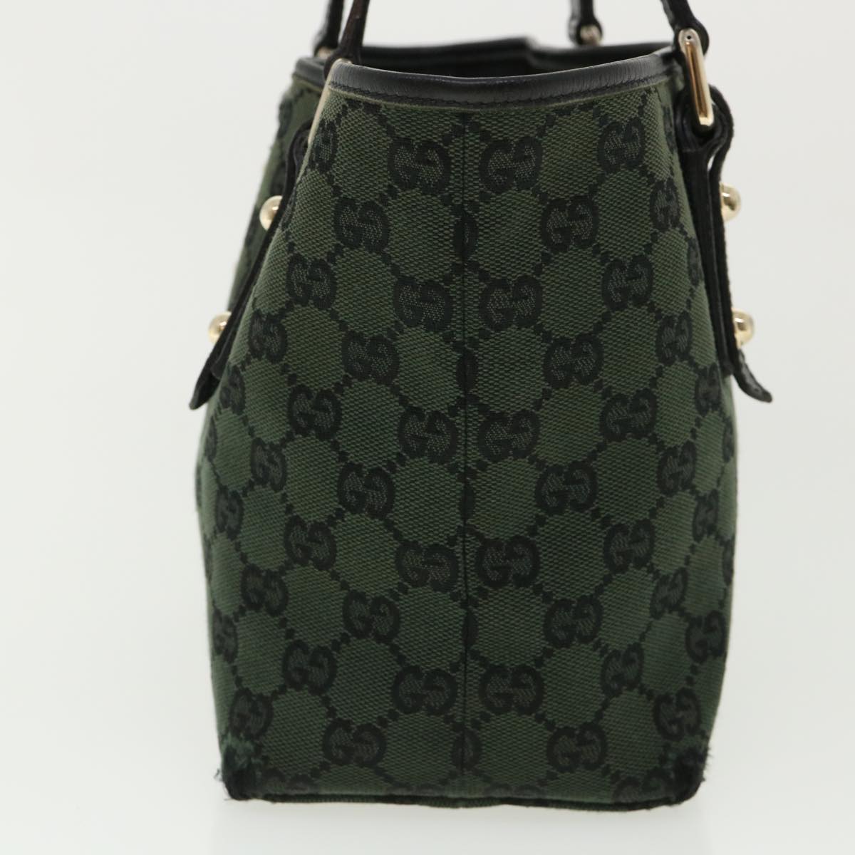 GUCCI GG Canvas Hand Bag Green 257249 Auth cl363