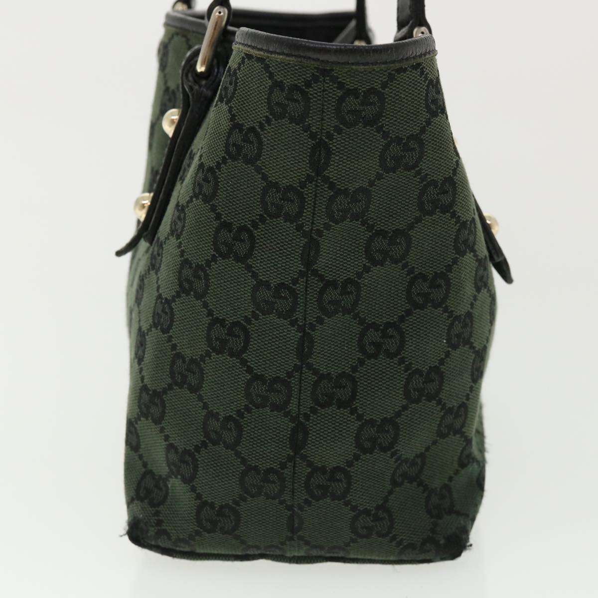 GUCCI GG Canvas Hand Bag Green 257249 Auth cl363