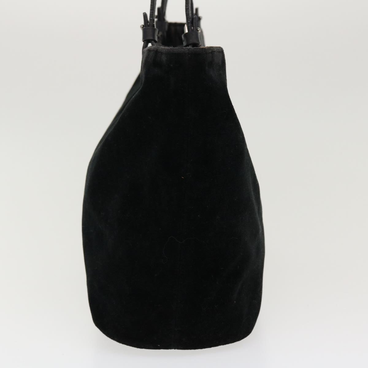 Salvatore Ferragamo Shoulder Bag Velor Black Auth cl434