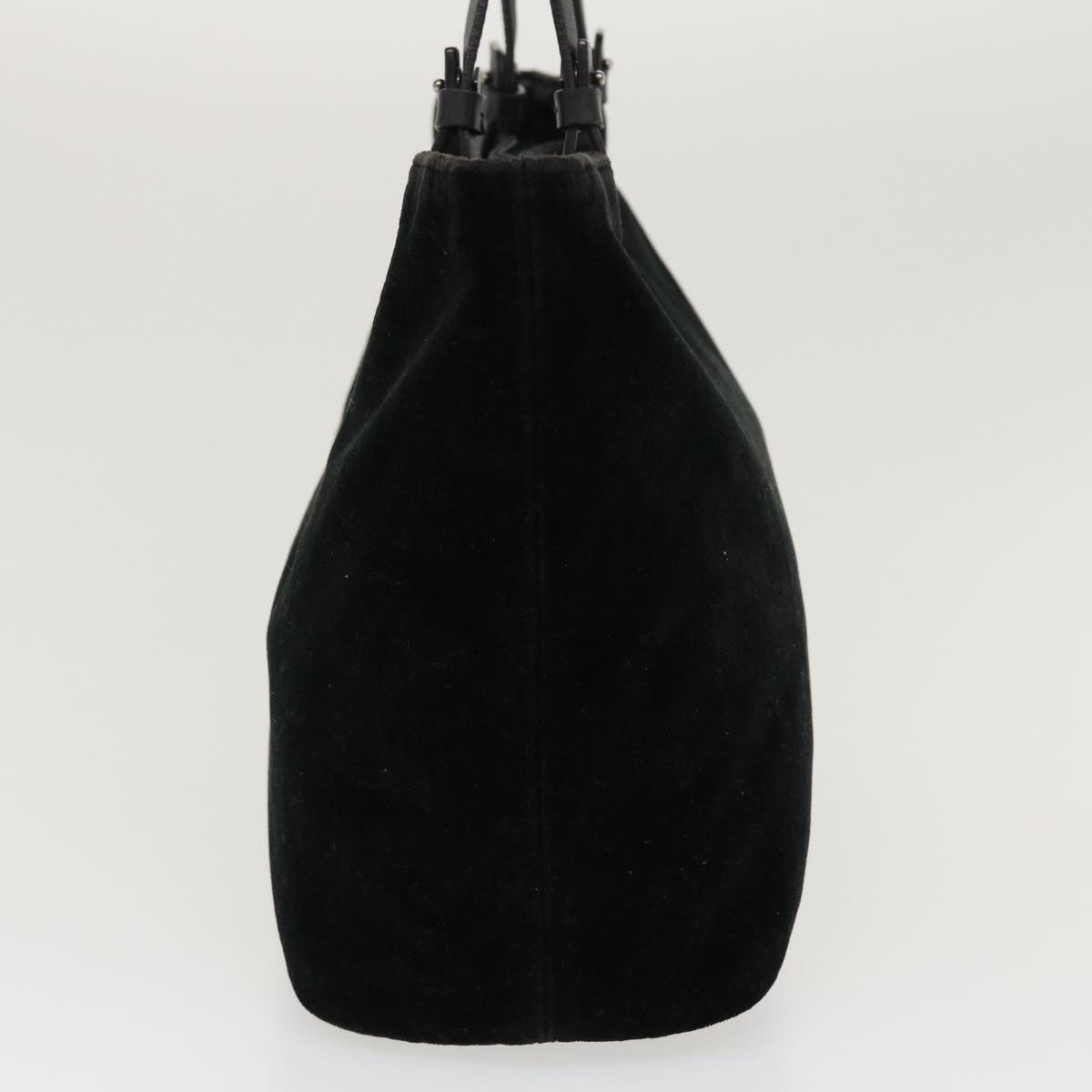Salvatore Ferragamo Shoulder Bag Velor Black Auth cl434