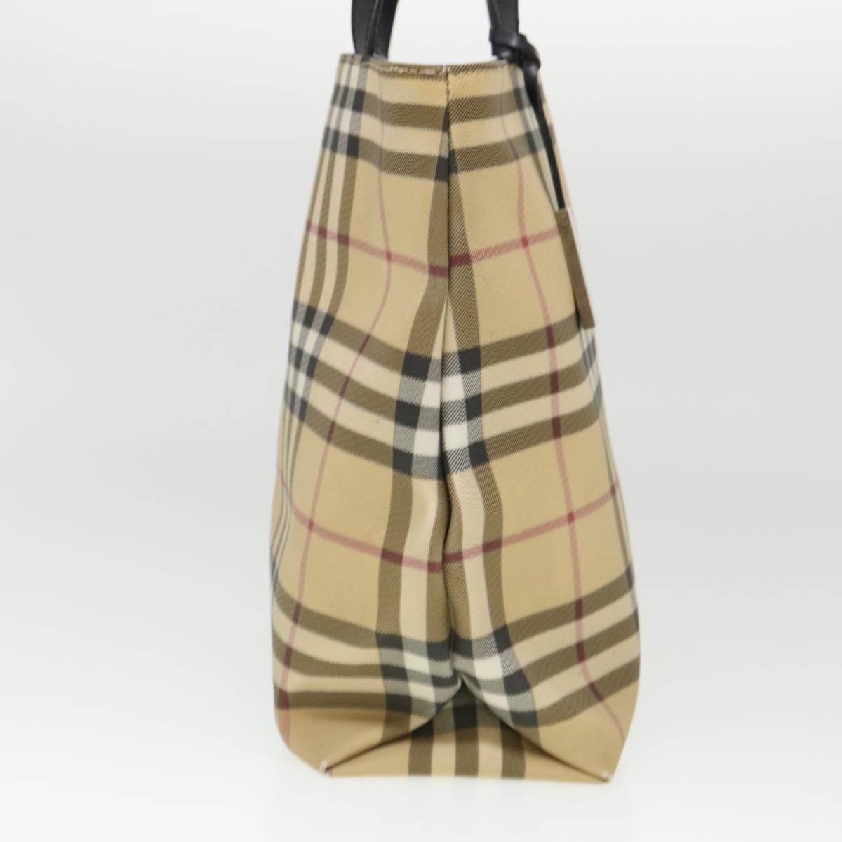 BURBERRY Nova Check Tote Bag Nylon Beige Auth cl443