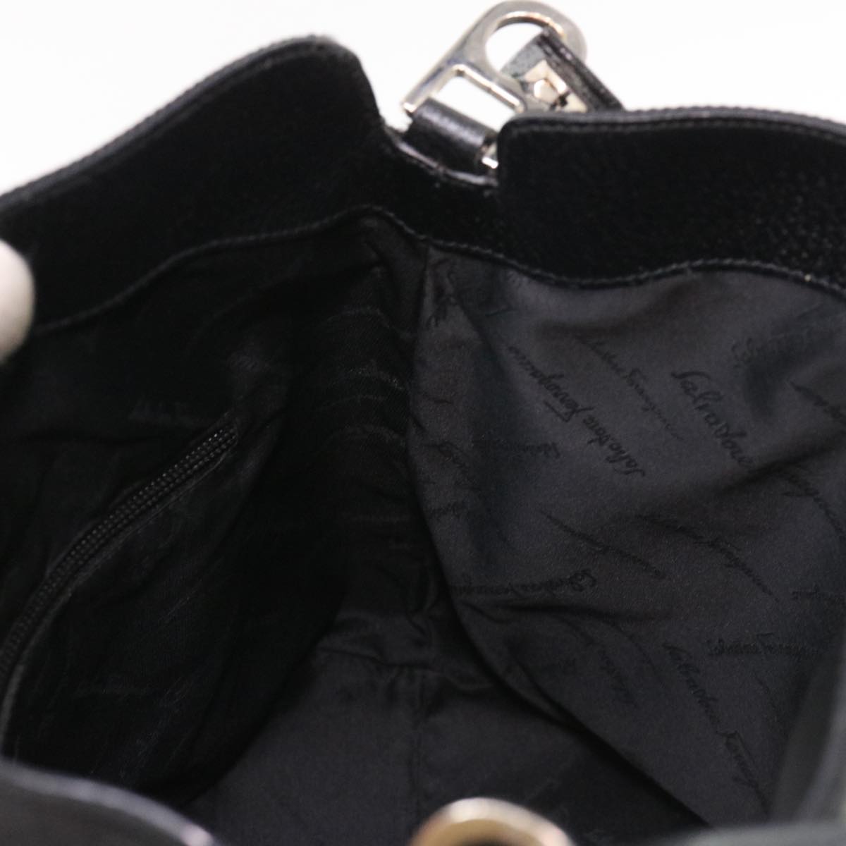 Salvatore Ferragamo Shoulder Bag Nylon Black AU-21-2426 Auth cl451