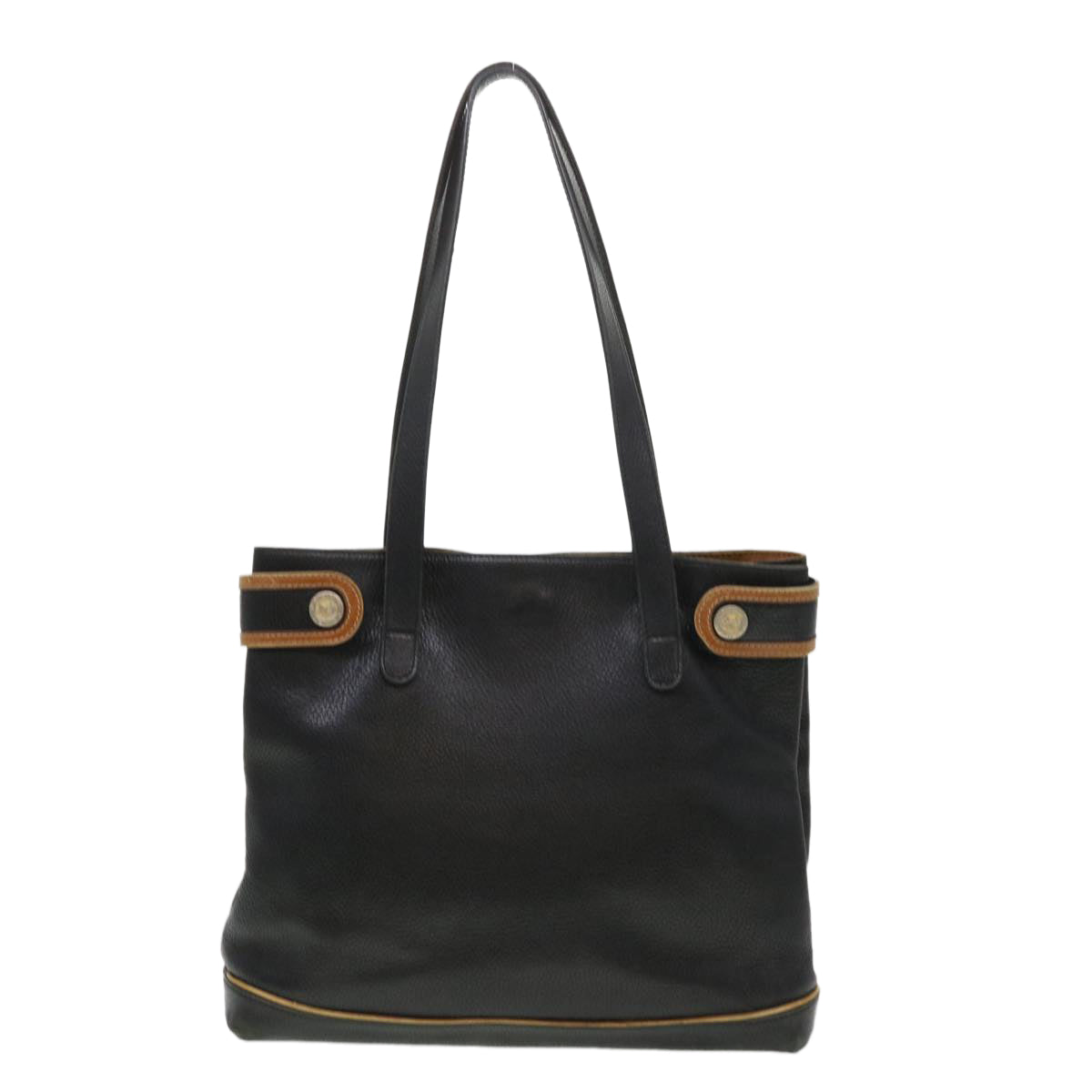 CELINE Tote Bag Leather Black Auth cl472