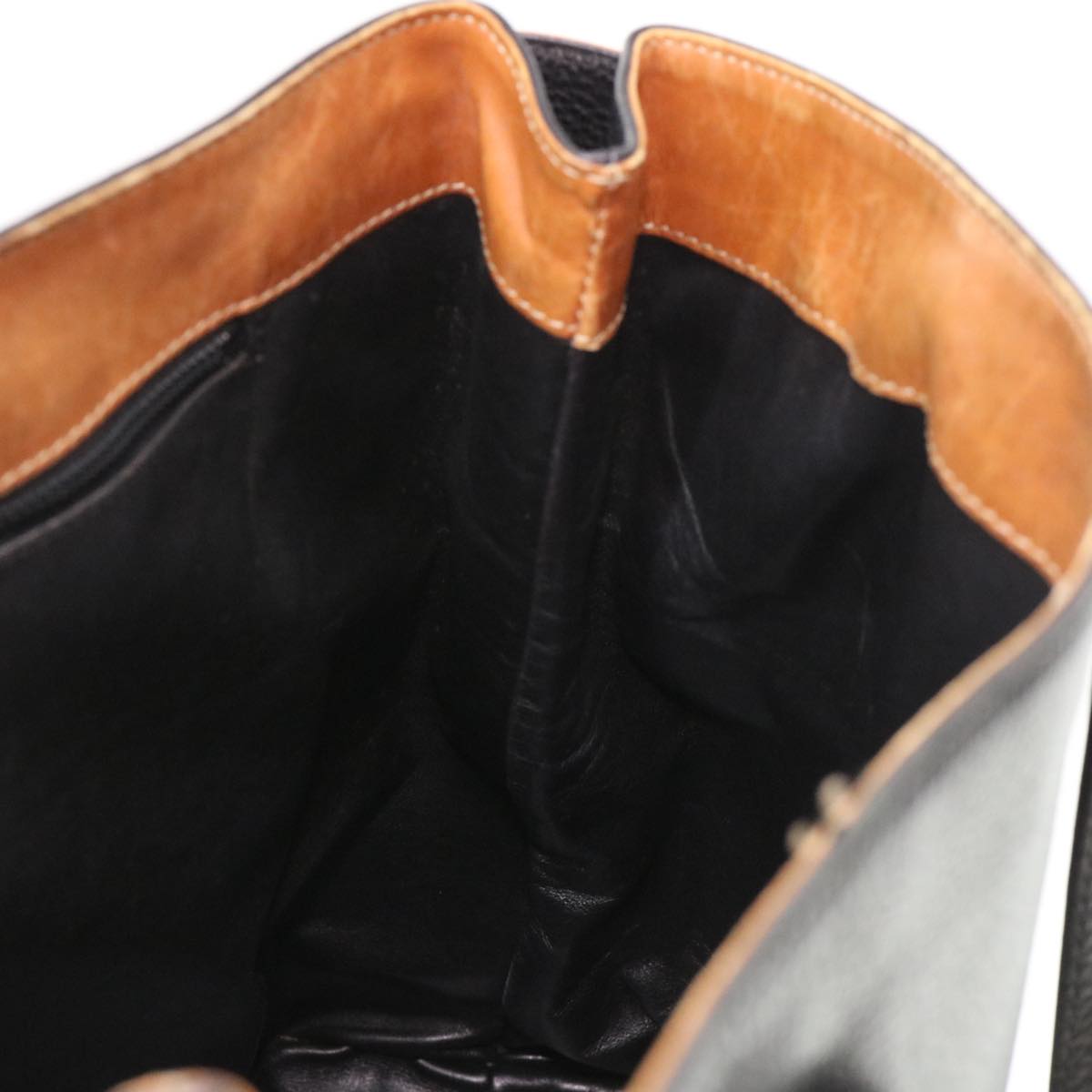 CELINE Tote Bag Leather Black Auth cl472