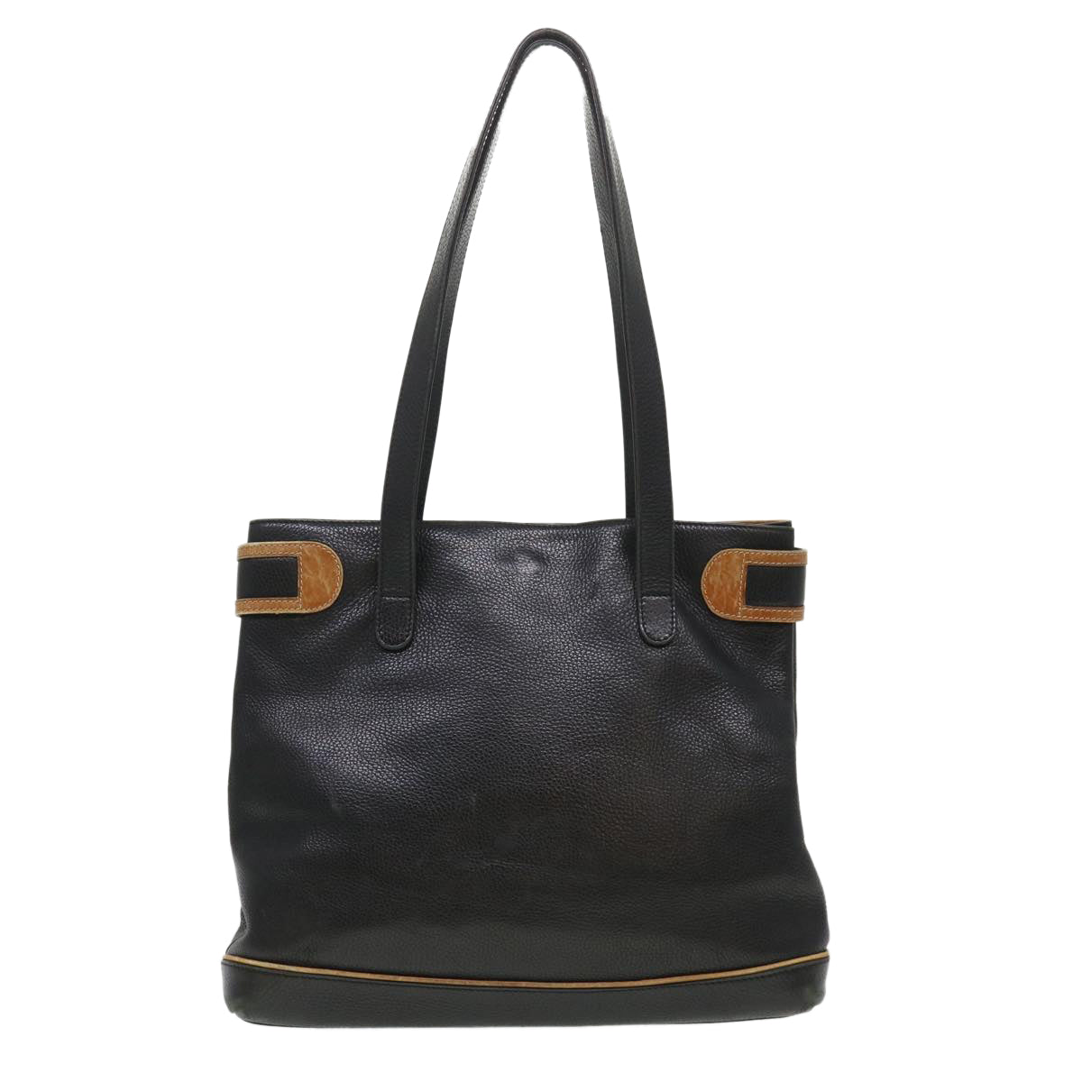 CELINE Tote Bag Leather Black Auth cl472