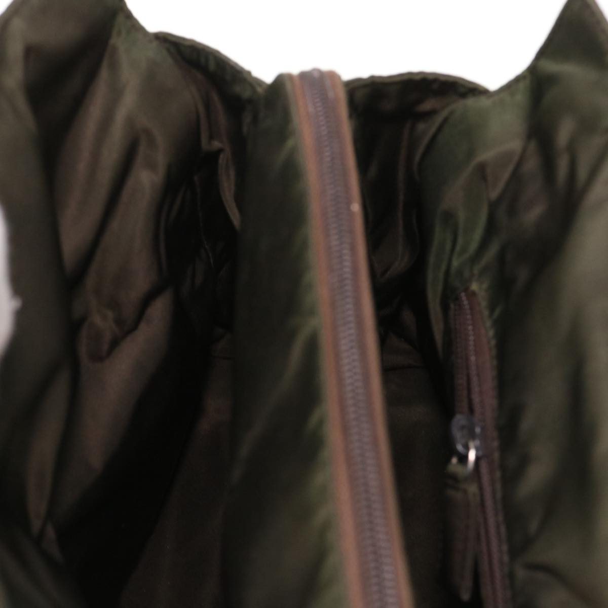 PRADA Hand Bag Nylon Khaki Auth cl475