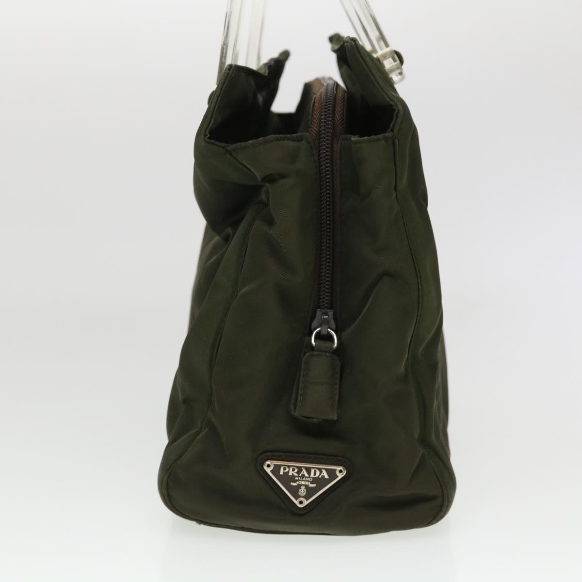 PRADA Hand Bag Nylon Khaki Auth cl475