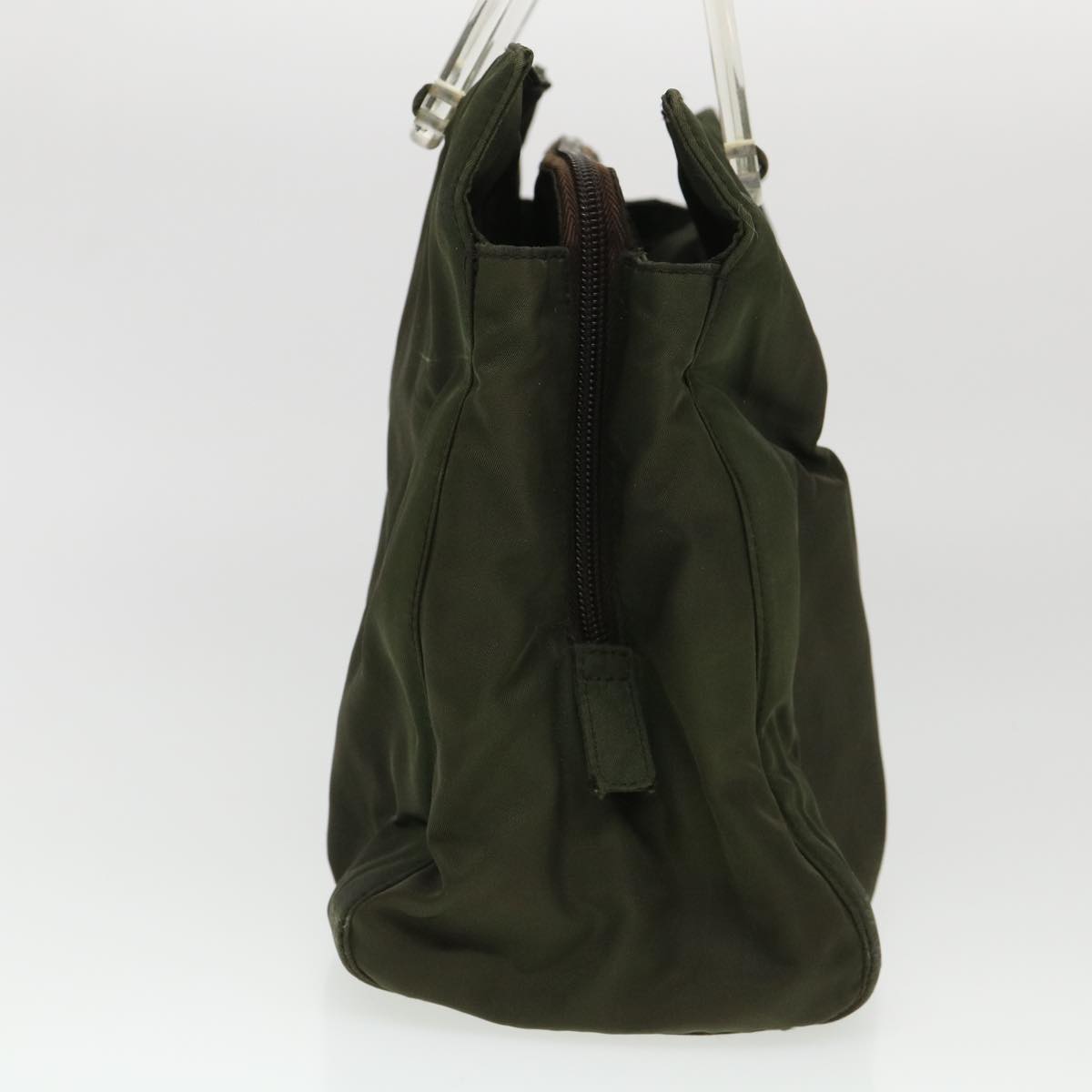 PRADA Hand Bag Nylon Khaki Auth cl475