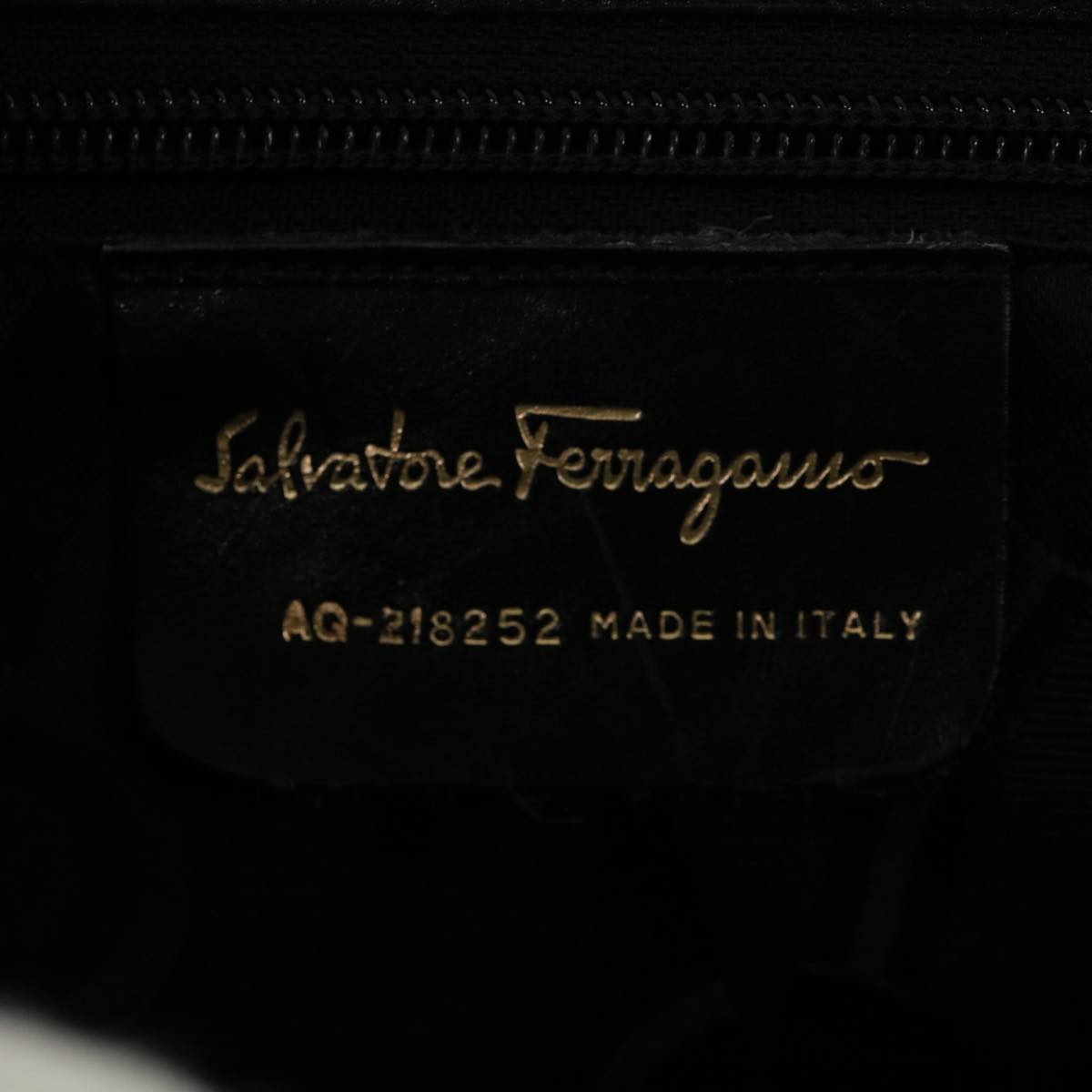 Salvatore Ferragamo Shoulder Bag Leather 2way Black AQ-218252 Auth cl487