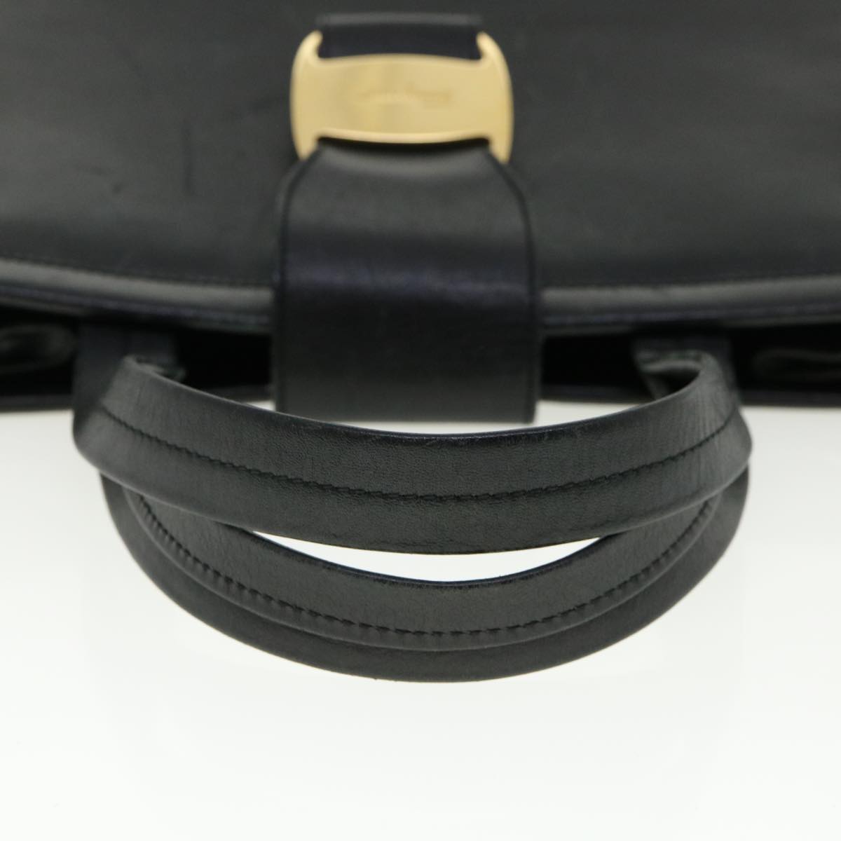 Salvatore Ferragamo Shoulder Bag Leather 2way Black AQ-218252 Auth cl487