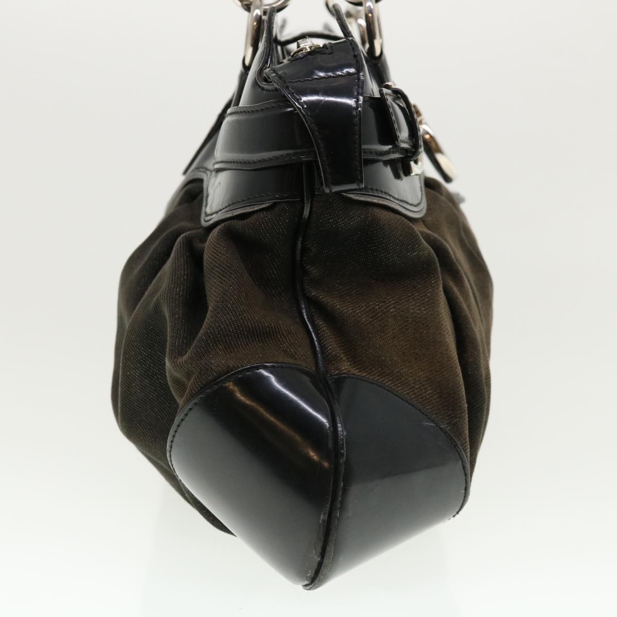 Salvatore Ferragamo Shoulder Bag Canvas Black AB-21 8431 Auth cl488